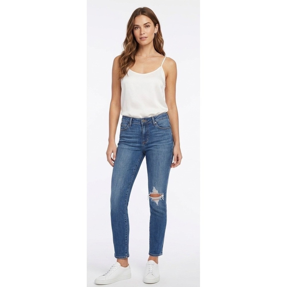 Paige Skyline Ankle Peg‎ Distressed Skinny Jeans Blue Size 29 Womens Distressed